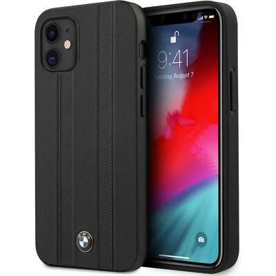 Coque rigide BMW iPhone 12 mini Marques de Pneus en Cuir - Noir Coque rigide BMW iPhone 12 mini Marques de Pneus en Cuir - Noir