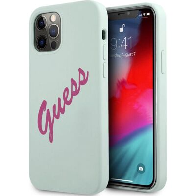 Guess Coque dure Fuchsia Bleu pour iPhone 12 / 12 Pro - Protection & Style Guess Coque dure Fuchsia Bleu pour iPhone 12 / 12 Pro - Protection & Style