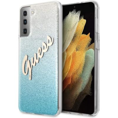 Coque dure Glitter bleue Guess Galaxy S21 Plus - Publicité Coque dure Glitter bleue Guess Galaxy S21 Plus - Publicité