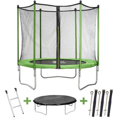 HABITAT ET JARDIN Yoopi 2.44m - Rete di Sicurezza, Scala, Telone & Kit di Ancoraggio - Trampolino HABITAT ET JARDIN Yoopi 2.44m - Rete di Sicurezza, Scala, Telone & Kit di Ancoraggio - Trampolino