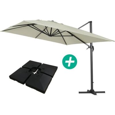Habitat Et Jardin - Rechthoekige aluminium tuinparasol - Ecru Habitat Et Jardin - Rechthoekige aluminium tuinparasol - Ecru
