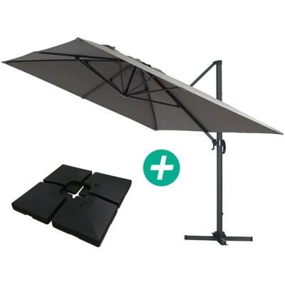 HABITAT ET JARDIN Sun 4 Rechteckiger Aluminium Sonnenschirm - 3x4m, Grau HABITAT ET JARDIN Sun 4 Rechteckiger Aluminium Sonnenschirm - 3x4m, Grau
