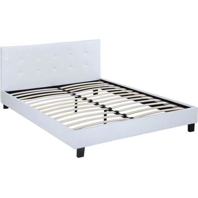 Lit Habitat et Jardin Julia Blanc - Lit double PVC 160x200 Lit Habitat et Jardin Julia Blanc - Lit double PVC 160x200