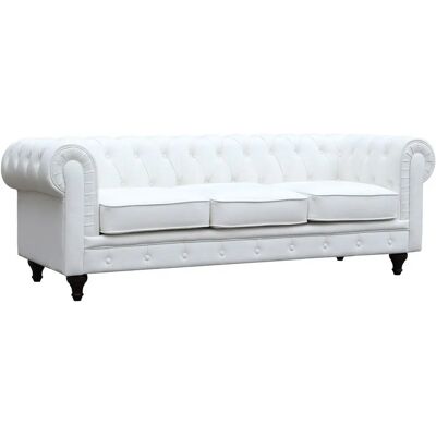 Habitat et jardin Chesterfield Aliza - 3 Places - Blanc - Publicité Habitat et jardin Chesterfield Aliza - 3 Places - Blanc - Publicité