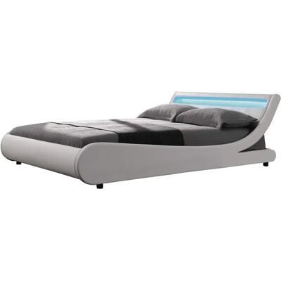 Letto Habitat et Jardin Natacha - LED, 160x200, Bianco - Letto Letto Habitat et Jardin Natacha - LED, 160x200, Bianco - Letto