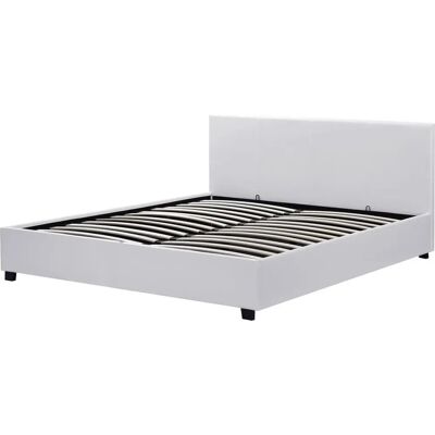 Habitat et Jardin Lit double en PVC blanc avec rangement - Lit - Publicité Habitat et Jardin Lit double en PVC blanc avec rangement - Lit - Publicité