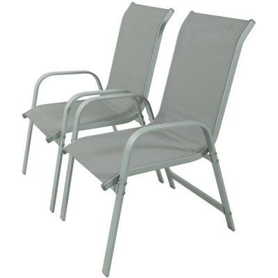 Chaises de Jardin Porto Phoenix - Gris Clair - Lot de 2 - Publicité Chaises de Jardin Porto Phoenix - Gris Clair - Lot de 2 - Publicité