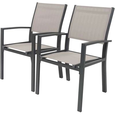 Habitat Et Jardin Set aus 2 Gartenstühlen - Grau - Gartenstühle Habitat Et Jardin Set aus 2 Gartenstühlen - Grau - Gartenstühle
