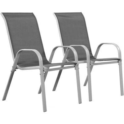 Habitat et Jardin - 2 Gartenstühle - Modern, Robust, Stapelbar Habitat et Jardin - 2 Gartenstühle - Modern, Robust, Stapelbar