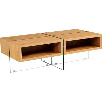 Habitat Et Jardin Table basse 'Milano' - 120x60x40cm, Bois et verre - Publicité Habitat Et Jardin Table basse 'Milano' - 120x60x40cm, Bois et verre - Publicité