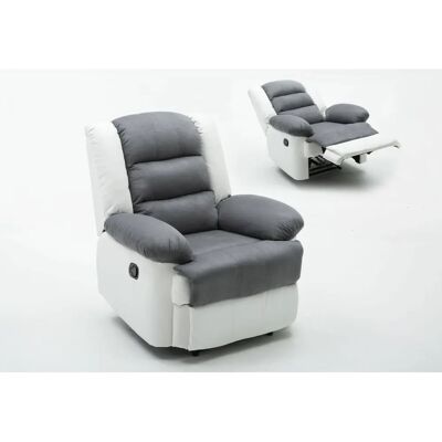Habitat et jardin Poltrona relax Buckingham - Bianco / Grigio chiaro Habitat et jardin Poltrona relax Buckingham - Bianco / Grigio chiaro