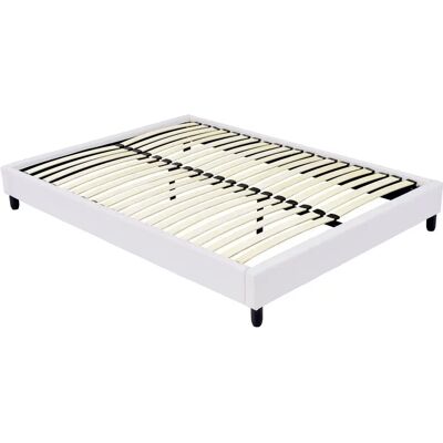 Base de Cama Habitat Et Jardin - 140x190cm - Listones de Madera - Blanco Base de Cama Habitat Et Jardin - 140x190cm - Listones de Madera - Blanco