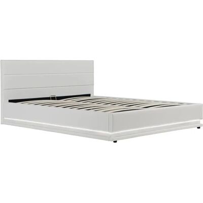 Lit avec LED Anastasia de Habitat et Jardin - 160 x 200 cm - Blanc - Lit Lit avec LED Anastasia de Habitat et Jardin - 160 x 200 cm - Blanc - Lit