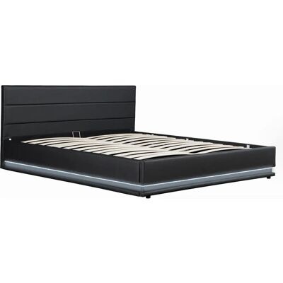 Letto Anastasia di Habitat et Jardin - LED, Storage, 180x200, Nero Letto Anastasia di Habitat et Jardin - LED, Storage, 180x200, Nero