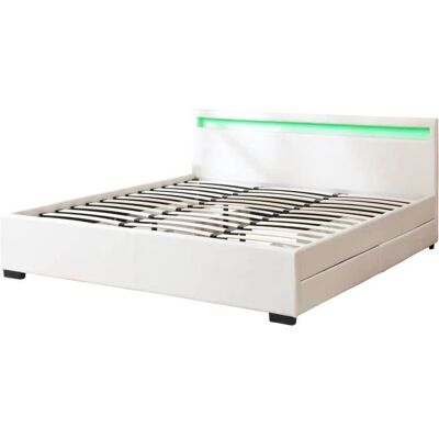 Habitat et jardin Nico Letto matrimoniale LED - 180x200cm - Bianco Habitat et jardin Nico Letto matrimoniale LED - 180x200cm - Bianco