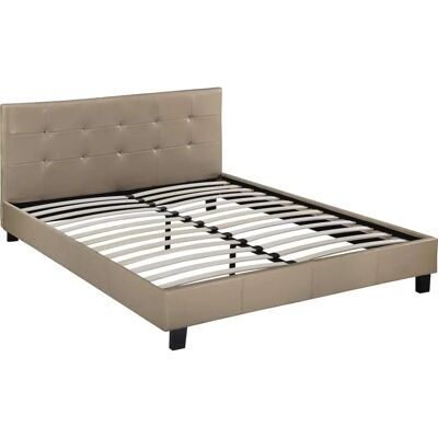 Letto Julia di Habitat et Jardin - Grigio Taupe - 160 x 200 - Letto in PVC Elegante Letto Julia di Habitat et Jardin - Grigio Taupe - 160 x 200 - Letto in PVC Elegante