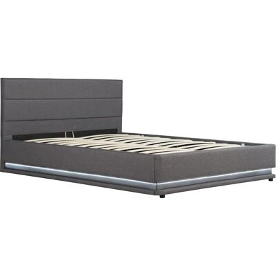 Habitat et Jardin Bett mit LED Anastasia - 140 x 190 cm - Dunkelgrau - Bett Habitat et Jardin Bett mit LED Anastasia - 140 x 190 cm - Dunkelgrau - Bett