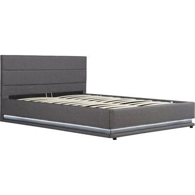 Habitat et Jardin Bett mit LED Anastasia - 160 x 200 cm - Dunkelgrau Habitat et Jardin Bett mit LED Anastasia - 160 x 200 cm - Dunkelgrau