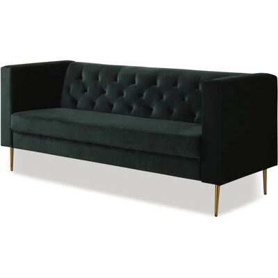 Sofa z Aksamitnym Pokryciem Bruce od Habitat et Jardin - 3 Miejsca - Ciemnozielony Sofa z Aksamitnym Pokryciem Bruce od Habitat et Jardin - 3 Miejsca - Ciemnozielony
