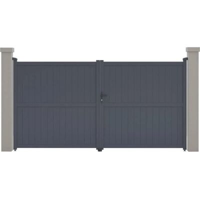 Cancello da giardino in alluminio Habitat et Jardin Maurice - 349.5x180.9 cm - Grigio Cancello da giardino in alluminio Habitat et Jardin Maurice - 349.5x180.9 cm - Grigio