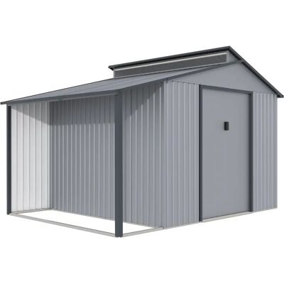 Habitat et Jardin Capanno in metallo con pergola - 9,12 m² - Grigio Habitat et Jardin Capanno in metallo con pergola - 9,12 m² - Grigio