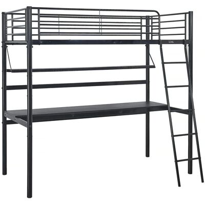 Habitat et Jardin Cama Mezzanine Alona - Negro - 90x190cm Habitat et Jardin Cama Mezzanine Alona - Negro - 90x190cm