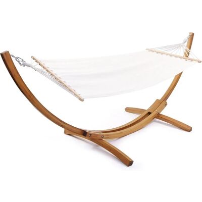 Amaca in legno con tessuto di cotone Dallas - 3 m - Ecru Amaca in legno con tessuto di cotone Dallas - 3 m - Ecru