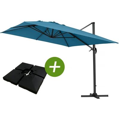 Habitat Et Jardin Parasole Prostokątny z aluminium Sun 4 - 3x4m - Niebieski Habitat Et Jardin Parasole Prostokątny z aluminium Sun 4 - 3x4m - Niebieski