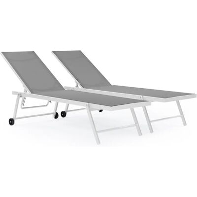 Tumbonas Jolia Phoenix - Pack de 2 - Gris/Blanco Tumbonas Jolia Phoenix - Pack de 2 - Gris/Blanco