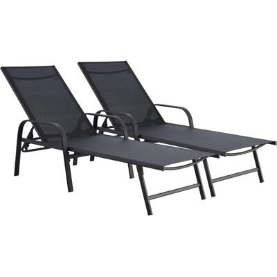 Habitat et Jardin - Stål-liggestole - Sort - Havemøbler Habitat et Jardin - Stål-liggestole - Sort - Havemøbler