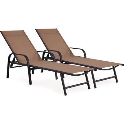 Habitat Et Jardin - Klappbare Metall-Liegestühle - Taupe - Braun - Sessel Habitat Et Jardin - Klappbare Metall-Liegestühle - Taupe - Braun - Sessel