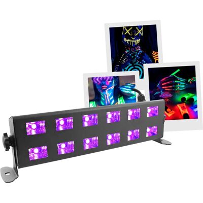 BoomToneDJ - 12X1W UV-LED-Leiste - 12 LEDs - 31 cm Länge - LED-Leiste BoomToneDJ - 12X1W UV-LED-Leiste - 12 LEDs - 31 cm Länge - LED-Leiste