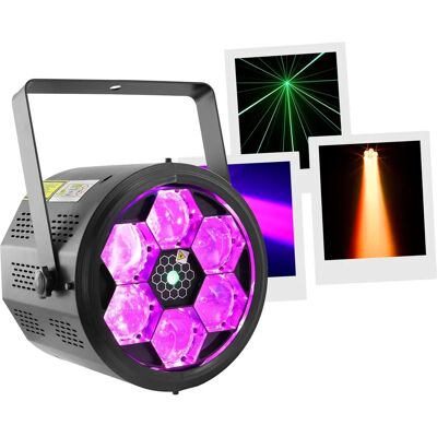 BoomTone DJ - BEE-FX LZR - LED 6x10W RGBW - Disco-Lichter BoomTone DJ - BEE-FX LZR - LED 6x10W RGBW - Disco-Lichter