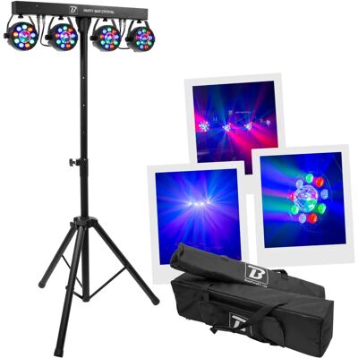 BoomToneDJ - Party Bar Crystal MKII - 4 projecteurs - RGBW 9-LED - barre LED - Publicité BoomToneDJ - Party Bar Crystal MKII - 4 projecteurs - RGBW 9-LED - barre LED - Publicité