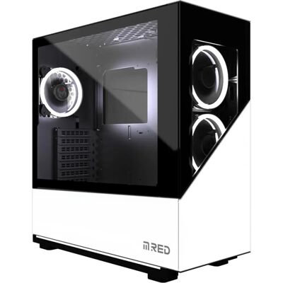 Boîtier semi-tower ATX M.RED - Blanc RGB ARGB - Publicité Boîtier semi-tower ATX M.RED - Blanc RGB ARGB - Publicité