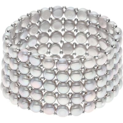 Ateliers Saint Germain Grijze Zoetwaterparel Armband - 5 Rijen - Verstelbaar 14-18cm Ateliers Saint Germain Grijze Zoetwaterparel Armband - 5 Rijen - Verstelbaar 14-18cm