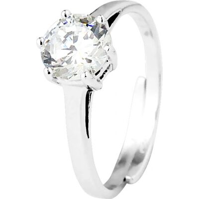 Diadema Wit Zilver Verstelbare Ring - Love Jewelry Collectie - Ring Diadema Wit Zilver Verstelbare Ring - Love Jewelry Collectie - Ring