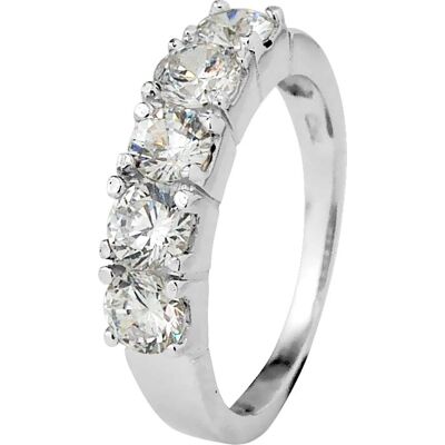 Diadema O 1/2 White Zirconium Silver Ring - Sterling 925 Diadema O 1/2 White Zirconium Silver Ring - Sterling 925