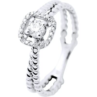 Prestige Jewelery Wit Goud Ring - Solitair 0,33 Cts - Maat 48-62 Prestige Jewelery Wit Goud Ring - Solitair 0,33 Cts - Maat 48-62