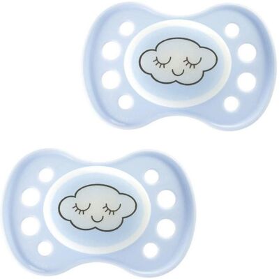 Sucette physiologique en silicone Nuit 0-6 Mois - Bleu - Dodie Sucette physiologique en silicone Nuit 0-6 Mois - Bleu - Dodie