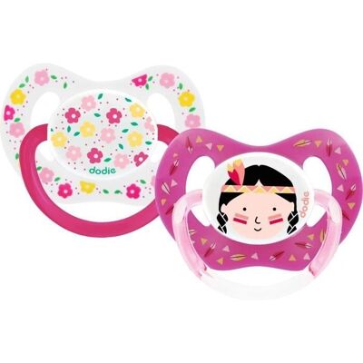 Dodie Baby Schnuller - Physiologischer Silikon +18 Monate - Mädchen - Modell P51 Dodie Baby Schnuller - Physiologischer Silikon +18 Monate - Mädchen - Modell P51