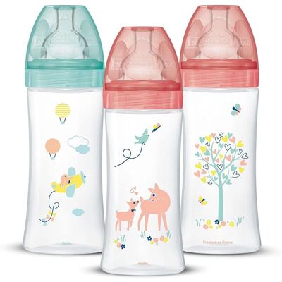 Zestaw 3 butelek dla niemowląt Dodie - 330 ml Zestaw 3 butelek dla niemowląt Dodie - 330 ml