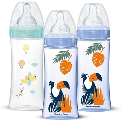 Butelka Dodie dla niemowląt - Małpa - Antykolkowa - 330ml - Niebieska Butelka Dodie dla niemowląt - Małpa - Antykolkowa - 330ml - Niebieska