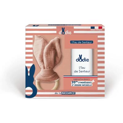 Set regalo para bebé Dodie - Polvo y Doudou suave - Natural y delicado Set regalo para bebé Dodie - Polvo y Doudou suave - Natural y delicado