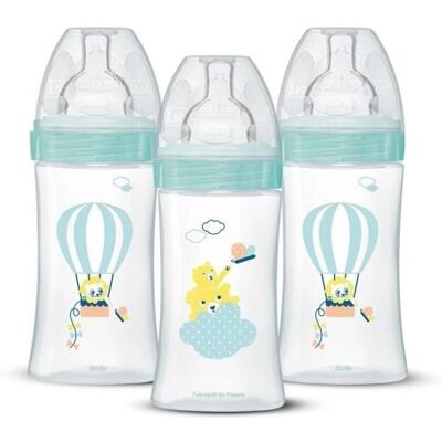 Butelki DODIE EB19 - 270ml - Płaska smoczka - Zielony Butelki DODIE EB19 - 270ml - Płaska smoczka - Zielony