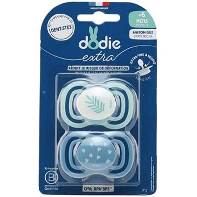 Sucette Anatomique en Silicone Bleu Dodie 6m+ F3 - Lot de 2 - Publicité Sucette Anatomique en Silicone Bleu Dodie 6m+ F3 - Lot de 2 - Publicité