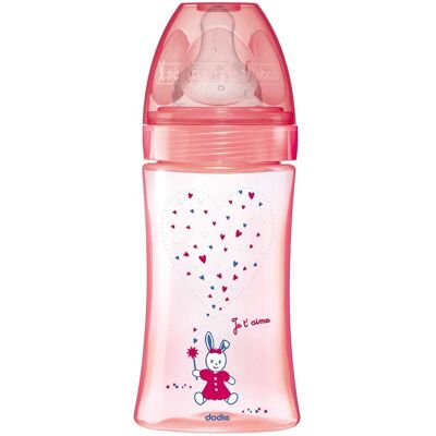 DODIE Babyflasche 270ml - Anti-Kolik, Rosa Einhorn DODIE Babyflasche 270ml - Anti-Kolik, Rosa Einhorn