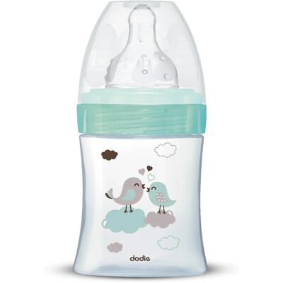 Butelka z szkła Dodie - 150ml - Zielone Ptaki - 0-6 Miesięcy Butelka z szkła Dodie - 150ml - Zielone Ptaki - 0-6 Miesięcy