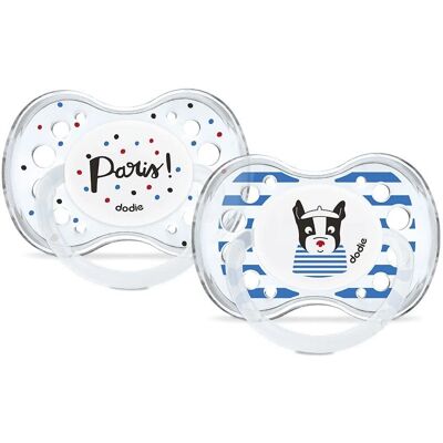 Ensemble de Sucettes Dodie - 2 Pièces en Silicone pour +18 Mois - Publicité Ensemble de Sucettes Dodie - 2 Pièces en Silicone pour +18 Mois - Publicité