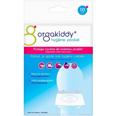 Protège Siège de Toilette Orgakiddy - Jetable, Hygiénique, Pour Toilettes Publiques - Publicité Protège Siège de Toilette Orgakiddy - Jetable, Hygiénique, Pour Toilettes Publiques - Publicité